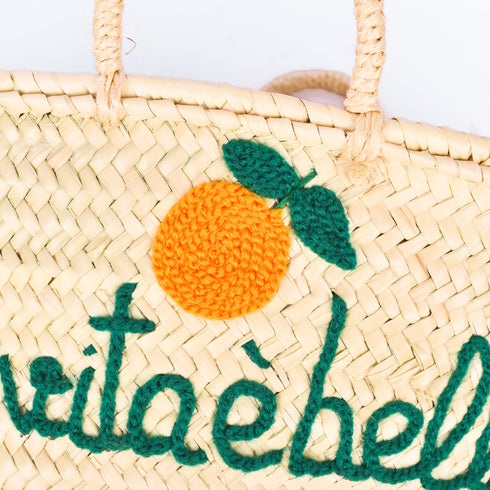 La Vita È Bella Oranges Basket | Handwoven Summer Tote of Joy 🍊
